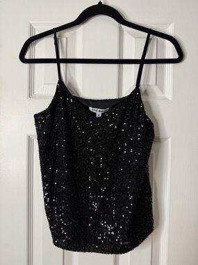 Steve Madden Black Sequin Spaghetti Strap Camisole